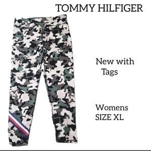TOMMY HILFIGER FULL LENGTH HIGH RISE SNOW CAMO JERSEY LEGGINGS WOMENS SIZE XL